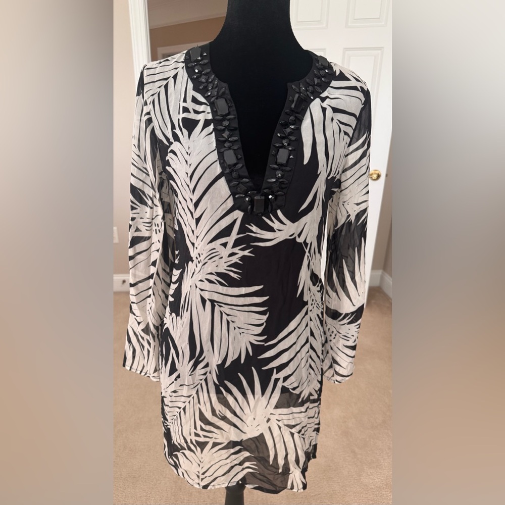White Market Black Market silk beach swim cover up XS